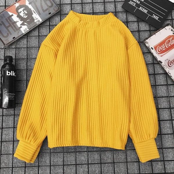 

women's sweaters bf sweater women 2021 autumn winter solid color base long sleeve o neck fashion loose harajuku slim female, White;black