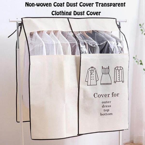 

non-woven coat dust cover transparent clothing for household & wardrobe storage
