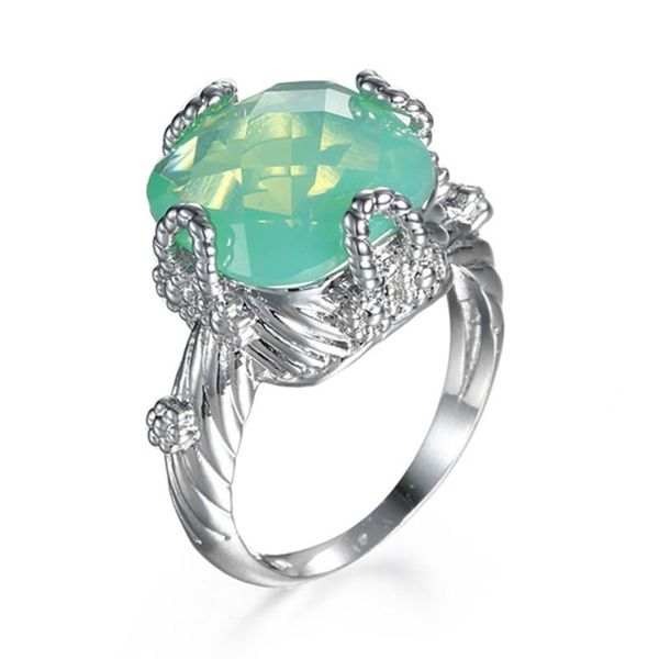 

wedding rings luxury women square green cubic zircon big ring for woman anniversary engagement bijoux jewelry gift bague femme ly18, Slivery;golden