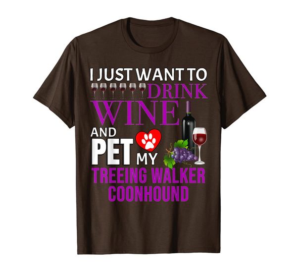 

treeing walker coonhound t shirt wine lover, White;black