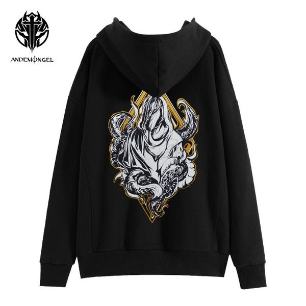

men's hoodies & sweatshirts andemongel cthulhu mythos hastur high street men women oversize casual cotton hoodie hooded autumn sweats, Black