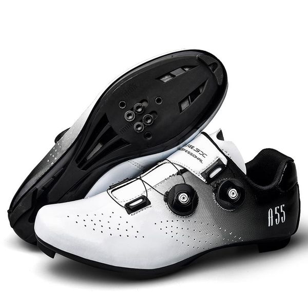

cycling footwear men outdoor boa self loking road bike shoes breathable professional training sneakers triathlon athletics, Black