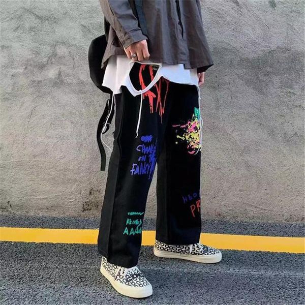 

women's pants & capris black hip hop streetwear women high street joggers trousers summer rock spring cartoon cargo females, Black;white