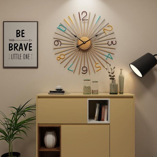 

large metal wall clock modern design iron wall-mounted nordic retro watch home decoration my melody clocks