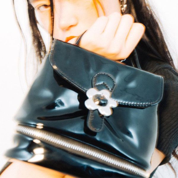 

duffel bags fashion korean style black flower button women harajuku cute girls pu crossbody bag brand streets mini handbags travel