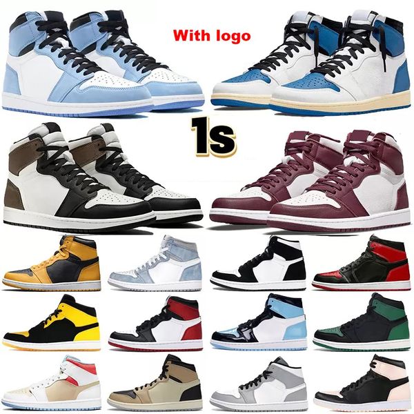 

2022 university blue 1 og basketball shoes jumpman 1s high dark mocha unc light smoke grey hyper chicago patent bred royal toe men women tra
