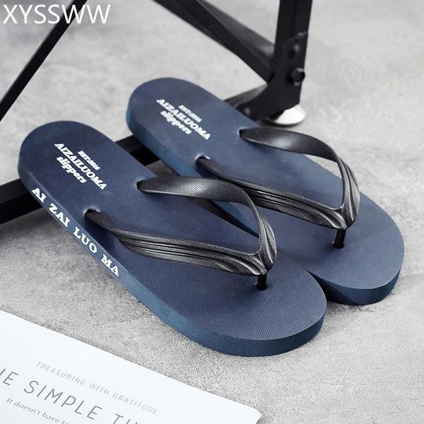 

slippers 15 style arrival 2021 summer men flip flops beach sandals non-slide male zapatos hombre casual shoes, Black