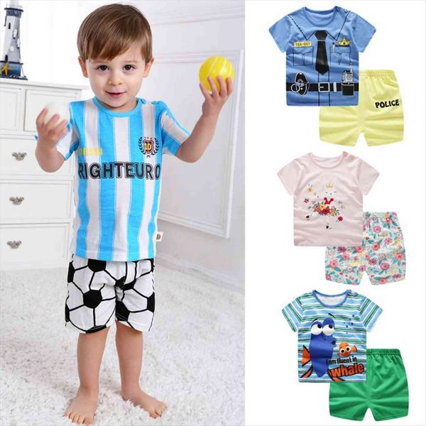 

brand cotton baby sets leisure sports boy t shirt shorts toddler clothing clothes ds19, White
