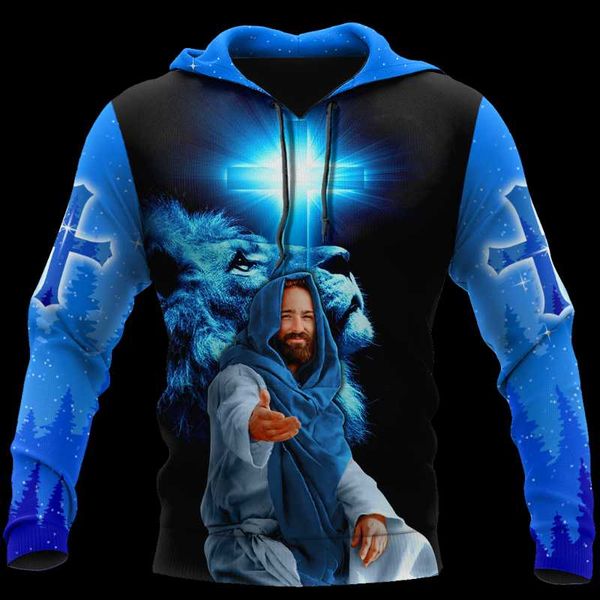 

men's hoodies & sweatshirts mens hoodie premium christian jesus 3d all over printed sweatshirt for men/women autumn casual pullover z, Black