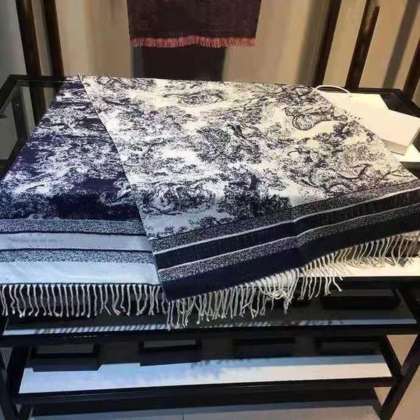 

d maison designer fierce toile de jouy shawl wool luxury scarfs designers winter ladies mens womens cashmere scarf, Blue;gray