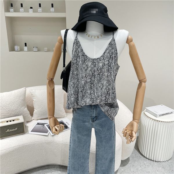 

tanks spring summer 2021 female niche retro floral fashion styling slings temperament without wear vest, White
