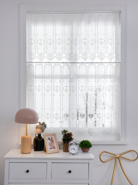 

linen short curtain for kitchen bathroom bookcase mould proof easy install embroidery white & drapes