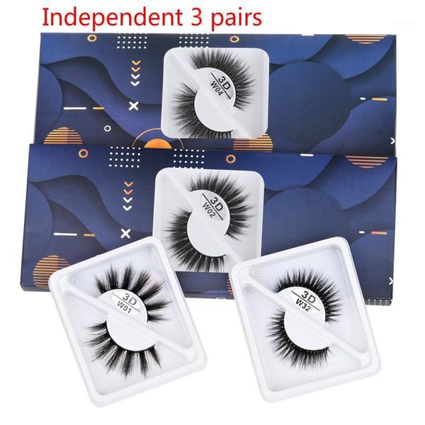 

pairs 3d faux mink hair false eyelashes wispies fluffies drama natural long soft handmade cruelty-black lashes1