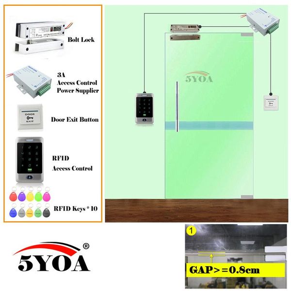 

iron waterproof rfid access control system smart door lock safe kit electronic gate opener home garage set eletric magnetic fingerprint