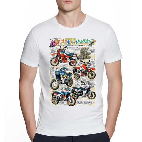 

men's t-shirts vintage collection of motorcycle t-shirt fashion men short sleeve 750 africa twin print white casual hip hop boy tee sh, White;black