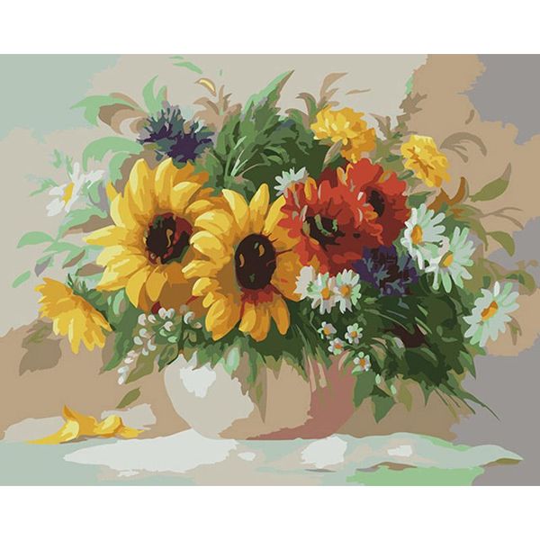 

paintings gatyztory diy painting by numbers sunflowers wall art canvas oil hand painted home decoraiton for living room 40x50cm