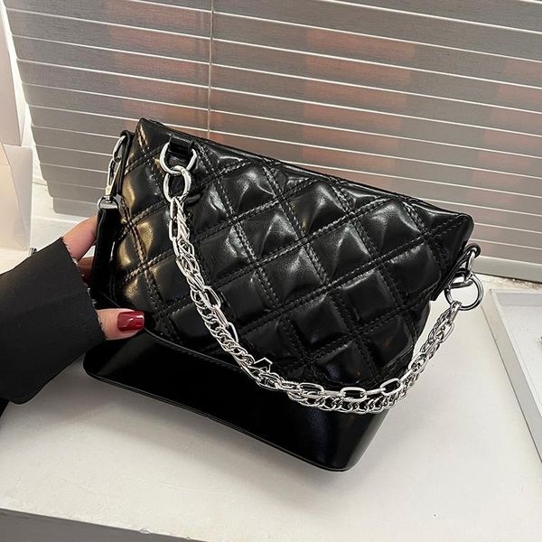 

evening bags lattice square underarm bag 2021 winter high-quality pu leather women's designer handbag shoulder messenger