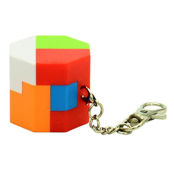 

keychains mini magic cube ball cylinder key chain puzzle educational toys keychain ring, Silver