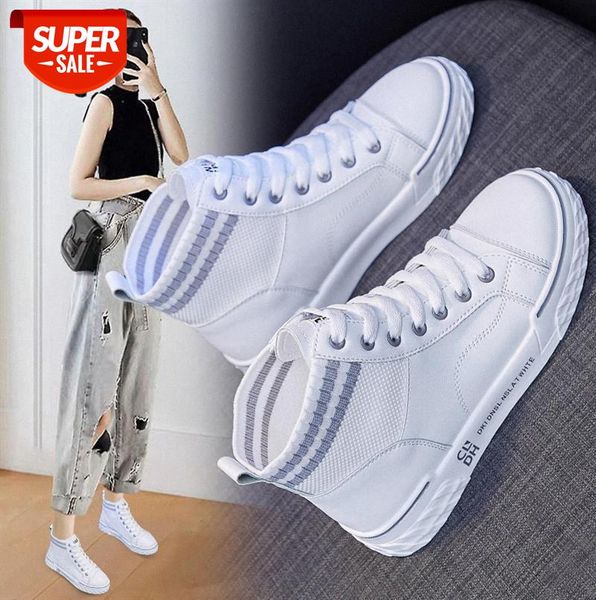 

ins all-match high-white shoes female students korean street clapper flat 20828 #zo07