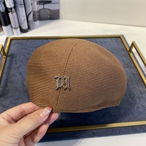 

summer forward hat breathable hollow beret fashion brand same fashion signature men's and women's same fashion cap zy, Blue;gray