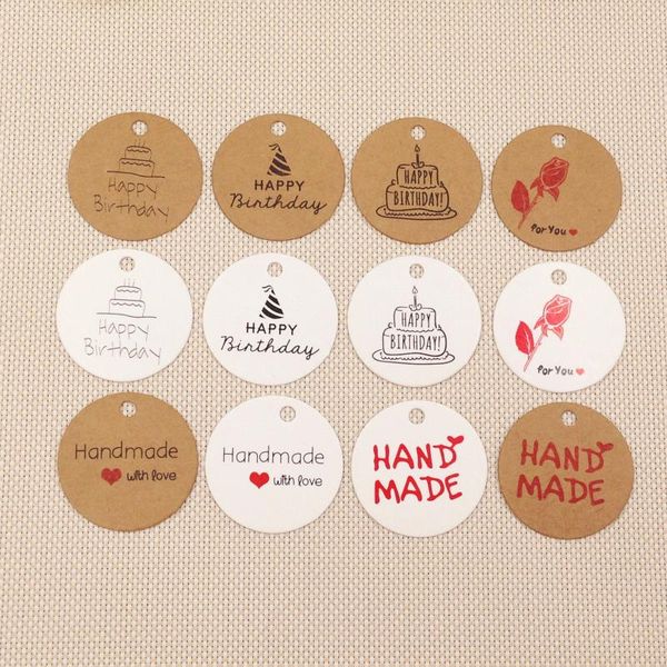 

bookmark 300 pcs 3cm cute kraft paper small hanging card diy wedding thank you birthday party decoration label