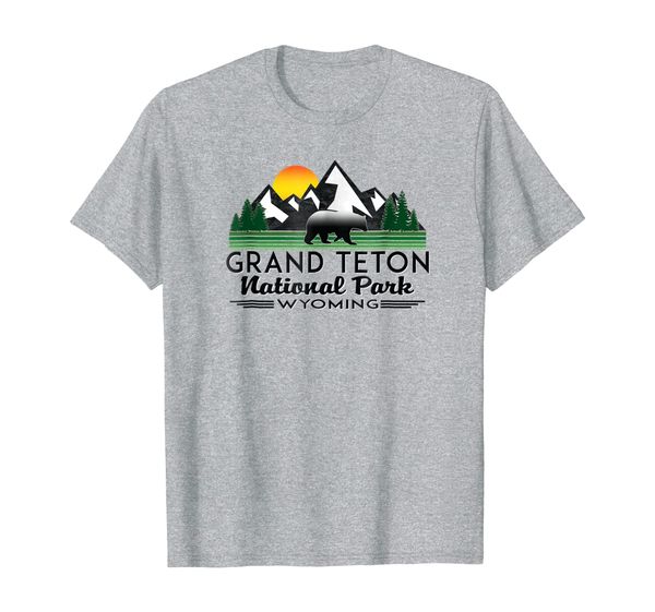 

grand teton national park t-shirt wyoming tetons, White;black