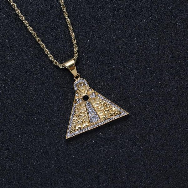

bling crystal triangle stainless steel pendants&necklace men women hip hop jewelry gift sn241 pendant necklaces, Silver