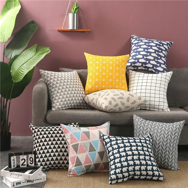 

pillow case printing linen color strip pillowcase cotton and hugging sofa cushion cover 45x45cm 40x40c