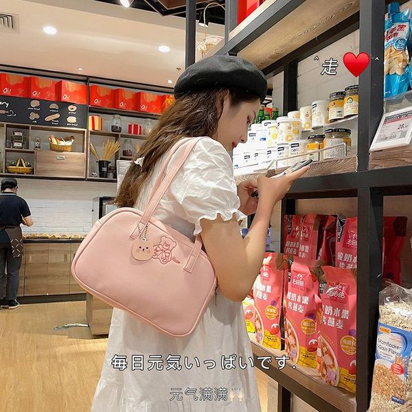 

evening bags japanese style school girls shoulder bag jk women handbags bear embroidery hand pu leather small bolsa feminina