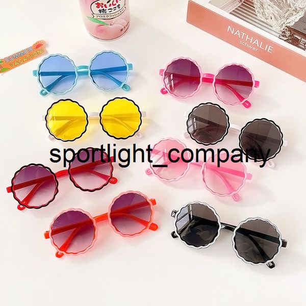 

children cute classic round wavy edges uv400 sunglasses boys outdoor shading personality street skids polarized sunglasses, Blue