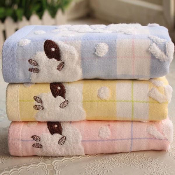 

towel 34*75 cm child face microfiber absorbent double clothcartoons baby cotton kids