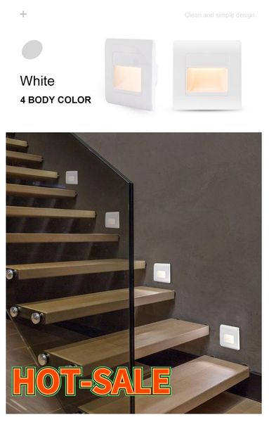 

wall lamp swt ac85-265v step corridor lighting indoor led recessed pir motion sensor stair case light