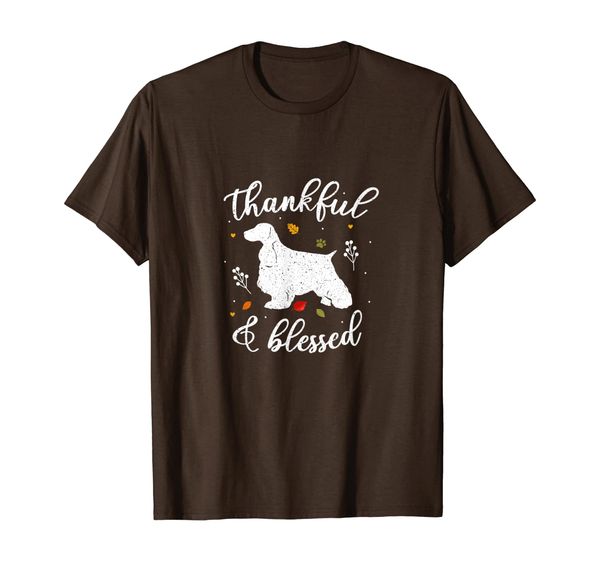 

Thankful and Blessed Thanksgiving English Cocker Spaniel Dog T-Shirt, Mainly pictures