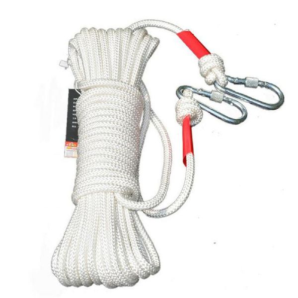 

outdoor gadgets 8mm 15m climbing rope hook high strength emergency safety hiking camping rescue survival tool steel wire core