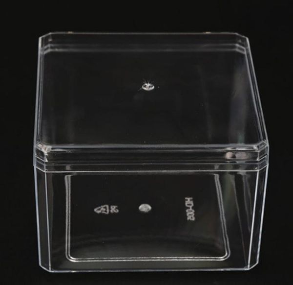 9.5 * 9.5 * 6.5см пластиковый пищевой сорт PS Clear Cake DIY Cookies Box Biscuit Упаковочные контейнеры контейнера контейнера