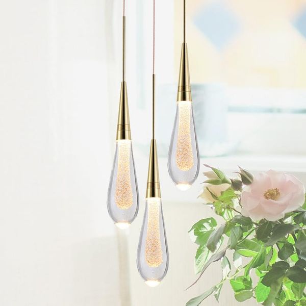 

nordic design crystal led pendant lights living room bedroom loft cafe lamp villa restaurant hanging fixtures lamps