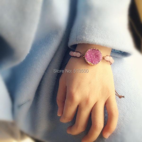 

charm bracelets druzy drusy bracelet for ladies handmade wrap, Golden;silver