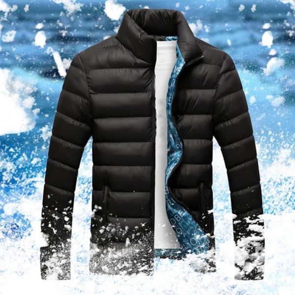 

men's jackets men down coat extra thick stand collar solid color warm winter jacket padded, Black;brown