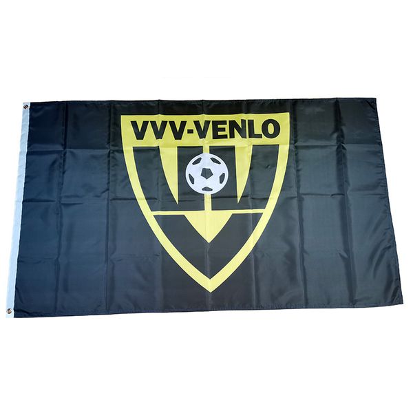 Флаг Нидерланды Футбольный клуб VVV-Venlo Black 3 * 5FT (90см * 150см) Полиэстер Флаги Баннер Украшение Летающие Главная Сад Праздничные подарки