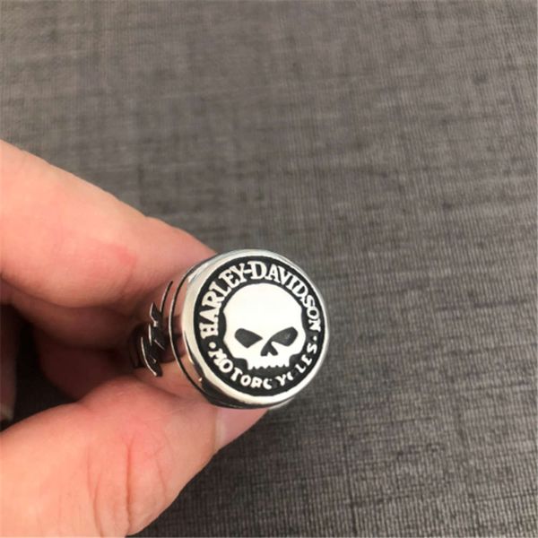 

size 7-13 new 5pcs/lot design cool biker style skull ring 316l stainless steel jewelry men amazing motorbiker, Silver
