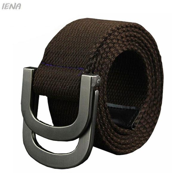 

belts casual men's canvas for man strap tactical belt military jeans double ring buckle cummerbunds, Black;brown
