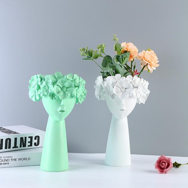 

vases nordic style ins white black resin vase for living room bedroom study home decoration flower arrangement deskdecorative