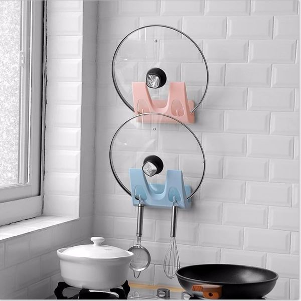 

kitchen storage & organization wall housekeeper plastic pot pan cover shell sucker tool bracket organizer rack hanger accessories