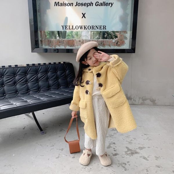 

jackets 2021 wholesale girls fleece thicken hooded coat winter cotton full sleeve kids coats 2-8 years wd741, Blue;gray