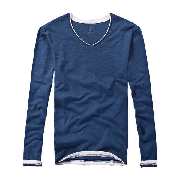 

retro t shirt men long sleeve casual white tees basic 100% cotton spring o-neck solid color male clothing 210601, White;black