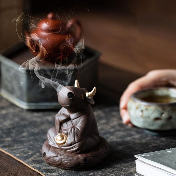 

fragrance lamps zisha bullish soaring ornaments lucky niu creative incense burner grain plate home accessories holder