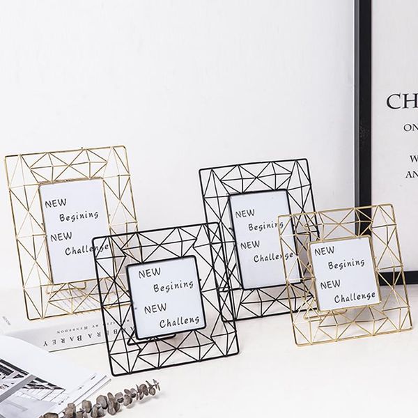 

frames 1pc 4/6 inch nordic metal glass po frame geometric desklandscape portrait holder living room home decors