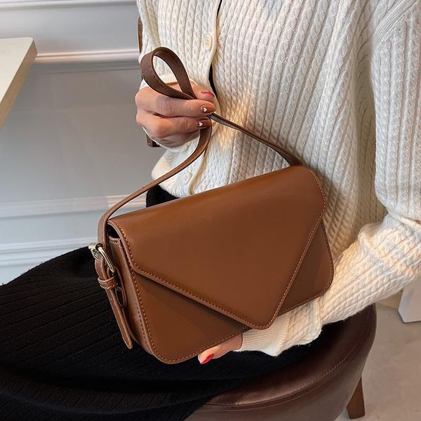 

evening bags fashion quality pu leather small flap crossbody shoulder for women 2021 winter luxury simple purses and handbags