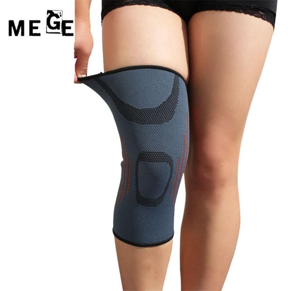 

elbow & knee pads mege brand high protector breathable basketball football sports safety kneepad for running joint pain relief, Black;gray