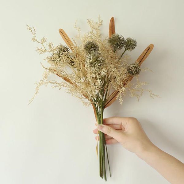 

1pcs dandelion flowers home decorative 43cm plastic fake artificial for party wedding green real touch decor q0002 & wreaths